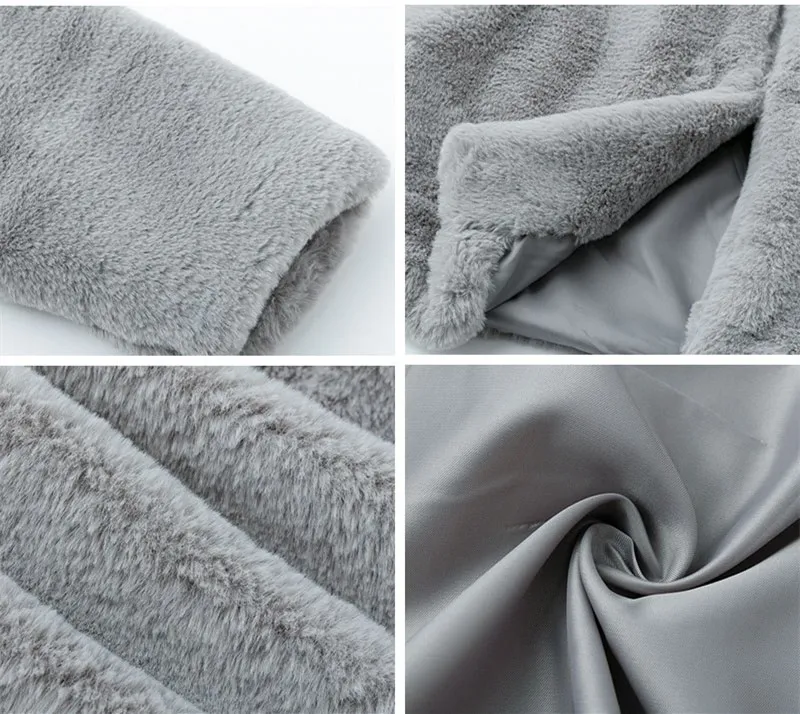 LUZUZI элегантное розовое пушистое Женское пальто из искусственного меха уличная