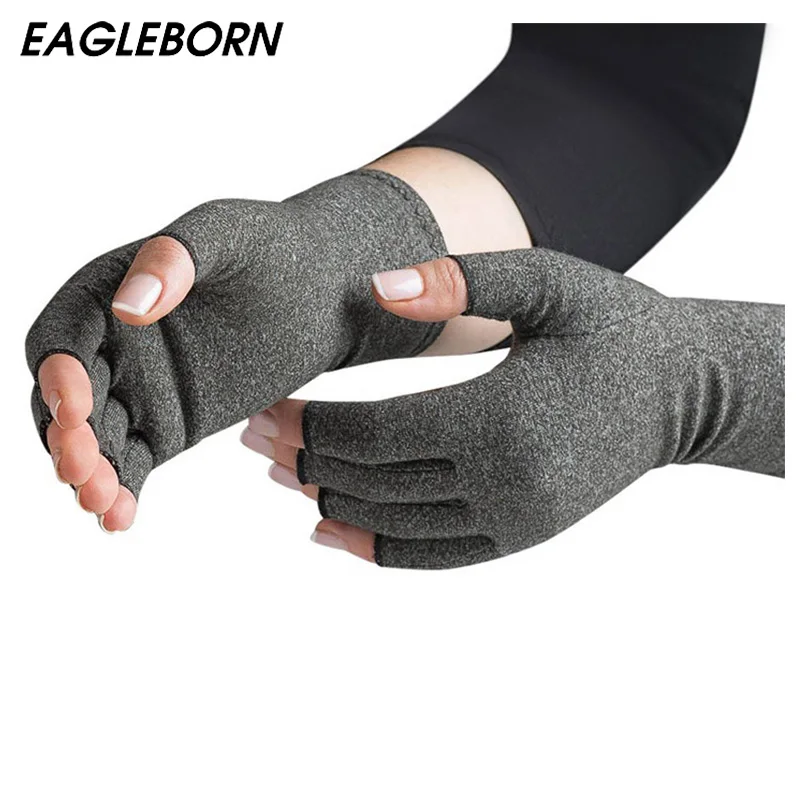 Новые Медные перчатки против артрита без пальцев спортивные компрессионная