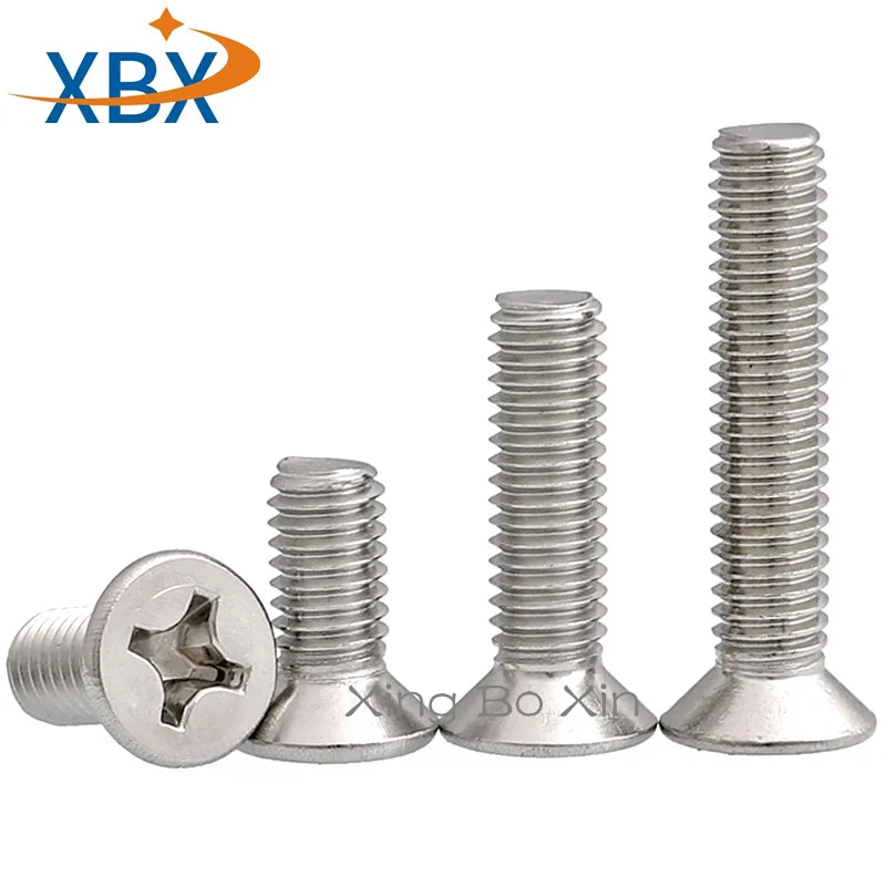M3 * 4 M4 5 M5X6 DIN965 GB819 304 Винты с плоской головкой из нержавеющей стали потайной