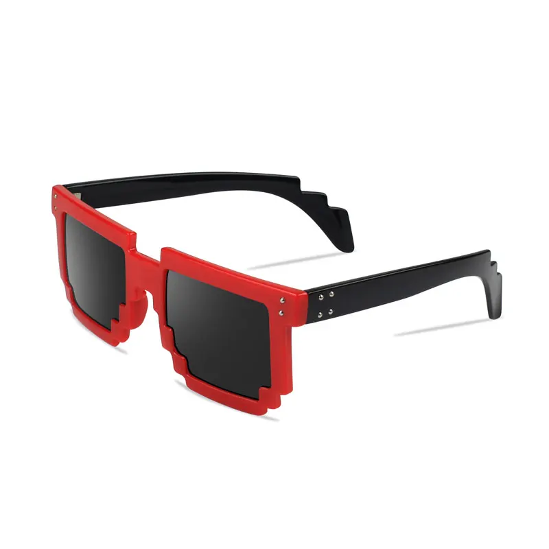 Солнцезащитные очки пиксельные для женщин и мужчин модные глянцевые черные