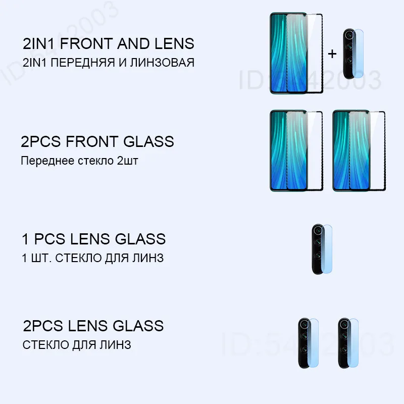 2 в 1 объектив камеры закаленное стекло для Redmi Note 8 7 6 5 Pro 8A 8T Защита экрана для Xiaomi Redmi 7 7A 8 8A 8T стеклянная пленка