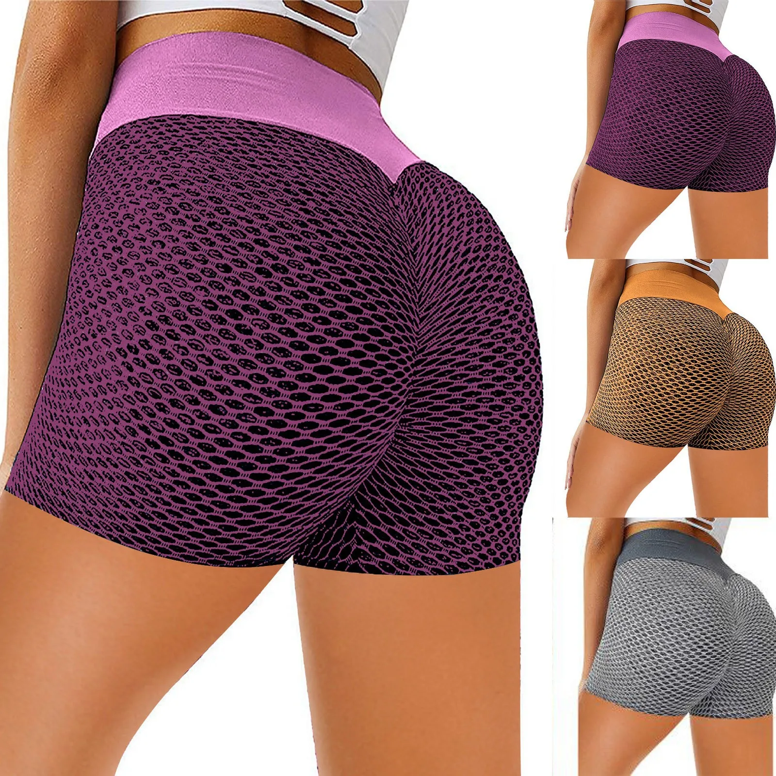 

Yoga Shorts Women Leggings Running Sports High Waist Half Seamless Quick Dry Workout Gym Fitness Push Up Soft Stripe Dots Summer