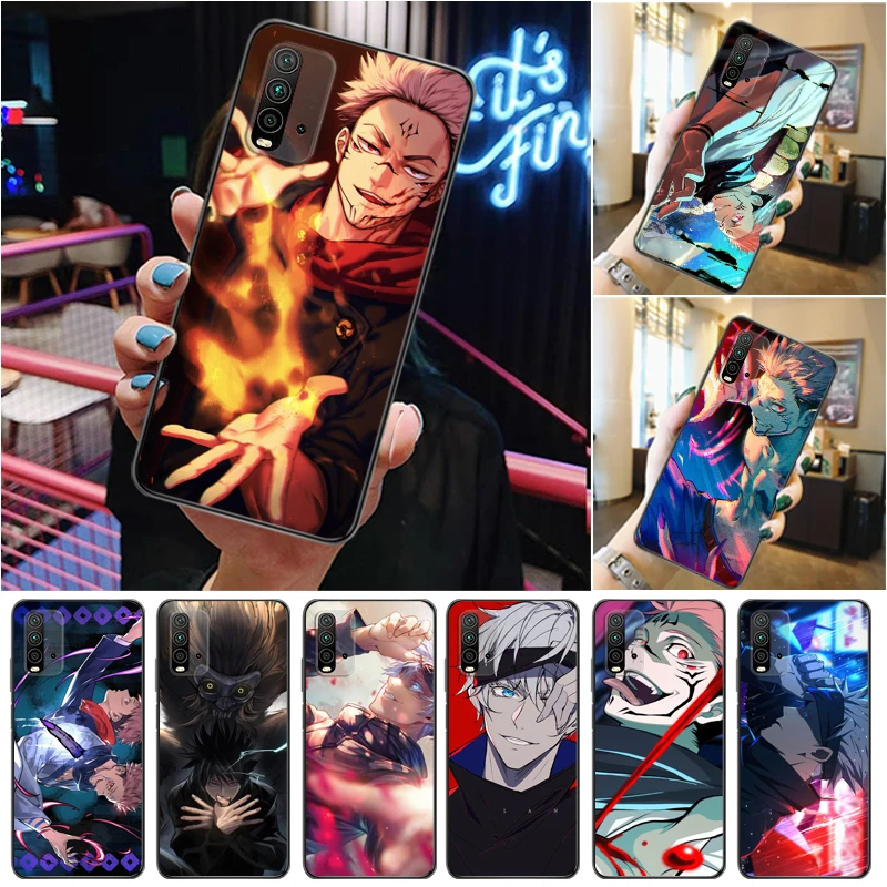 

Jujutsu Kaisen Sukuna Fushiguro Megumi Satoru Gojo Yuji Itadori Phone Case For Xiaomi Redmi 9 9T 9A Pro Cases Carcasa