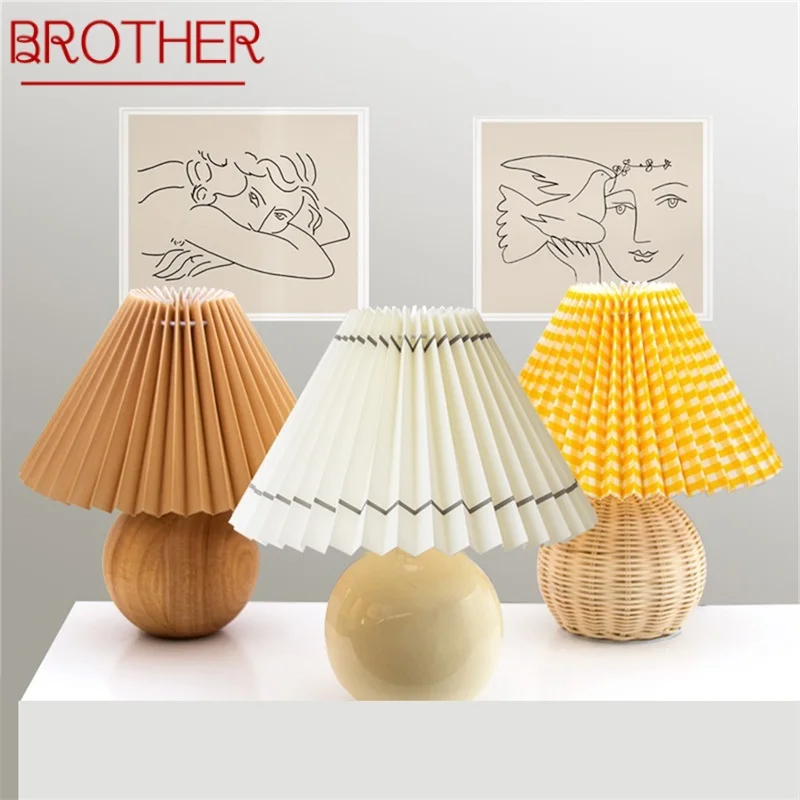 

BROTHER Nordic Creative Table Lamp Mini Mushroom Light Desk Ceramic LED Decorative for Home Bedroom