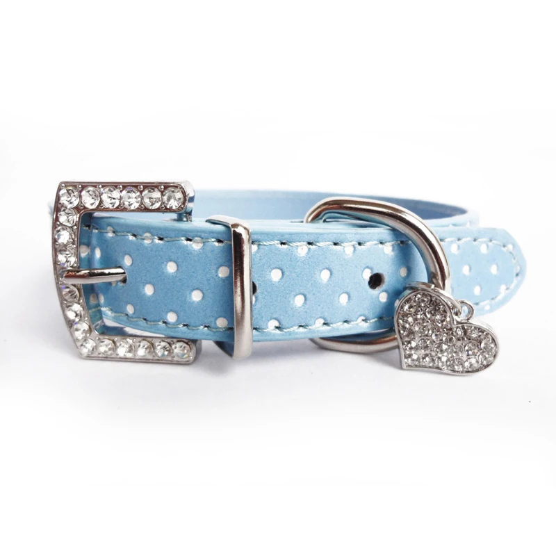 1pcs blue Из искусственной кожи однотонные мягкие цветной, для домашних животных, для собак ошейник для маленьких, средних и больших собак шейный ремешок регулируемый щенок товары для животных - Цвет: 1pcs blue