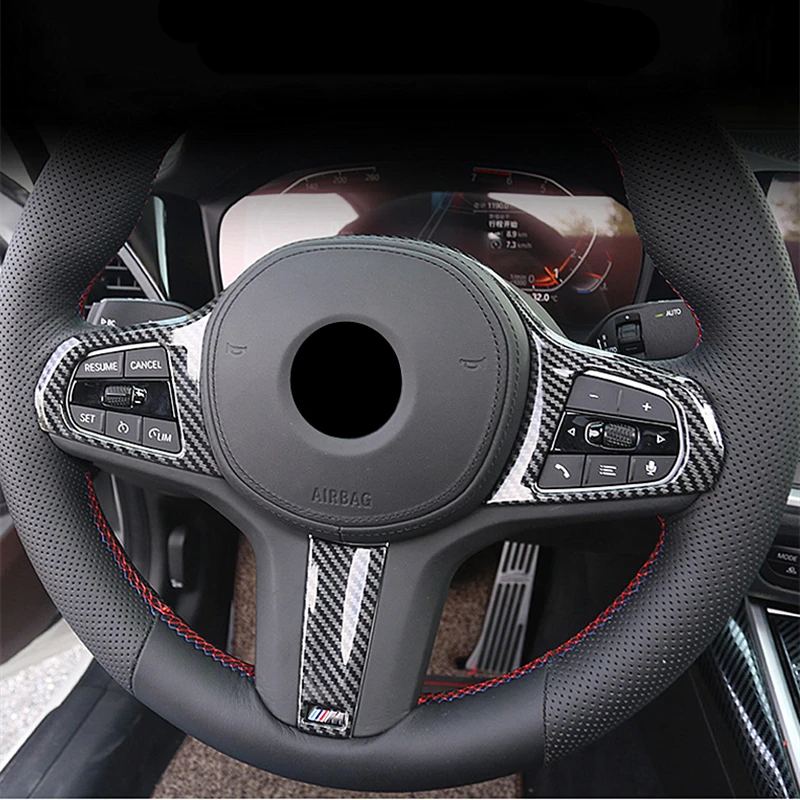 

for BMW F44 G20 G30 X3 G01 X4 G02 X5 G05 X6 G06 Sports Stars Steering Wheel Trim ABS Material Carbon Fibre 3D Accessories