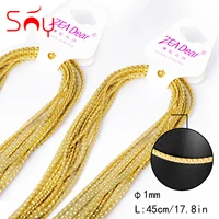 sunny jewelry 10pcs 45cm gold stainless steel necklaces link chain in bulk for women man classic trendy for daily wear gift