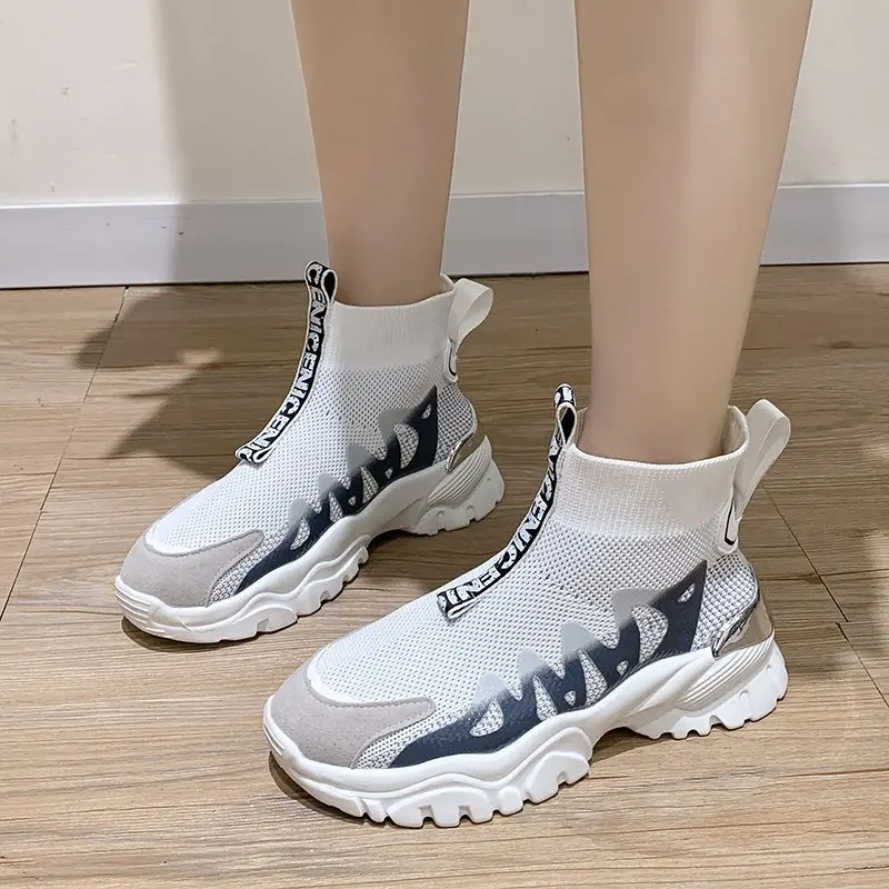 

Модная Вулканизированная обувь с круглым носком, Спортивная повседневная обувь, женская дышащая сетчатая обувь для бега, женские кроссовки...