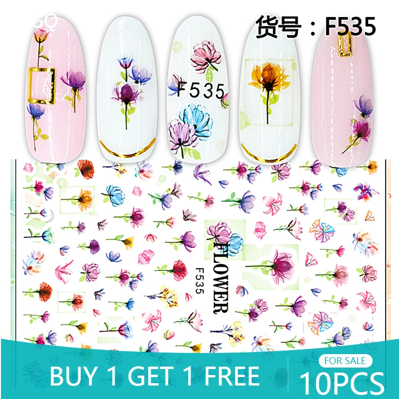 

10 шт. 3D Цветочные наклейки для дизайна ногтей весенне-летний сезон птица слайдер Для Ногтей Декоративные наклейки для ногтей