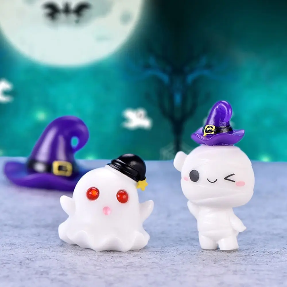 Minidecoraci&oacute;n de Halloween, murci&eacute;lago en miniatura, calabaza, fantasma, Ara&ntilde;a, decoraci&oacute;n de resina, adornos, accesorios para casa de mu&ntilde;ecas-1
