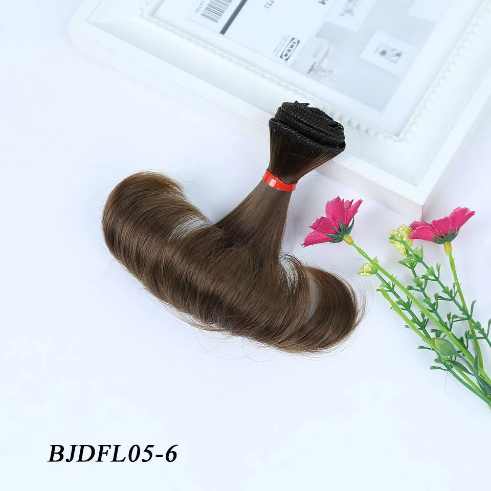 Bybrana Черный Коричневый Серебряный Многоцветный 15*100 см Парики BJD SD волосы для кукол DIY - Цвет: 6