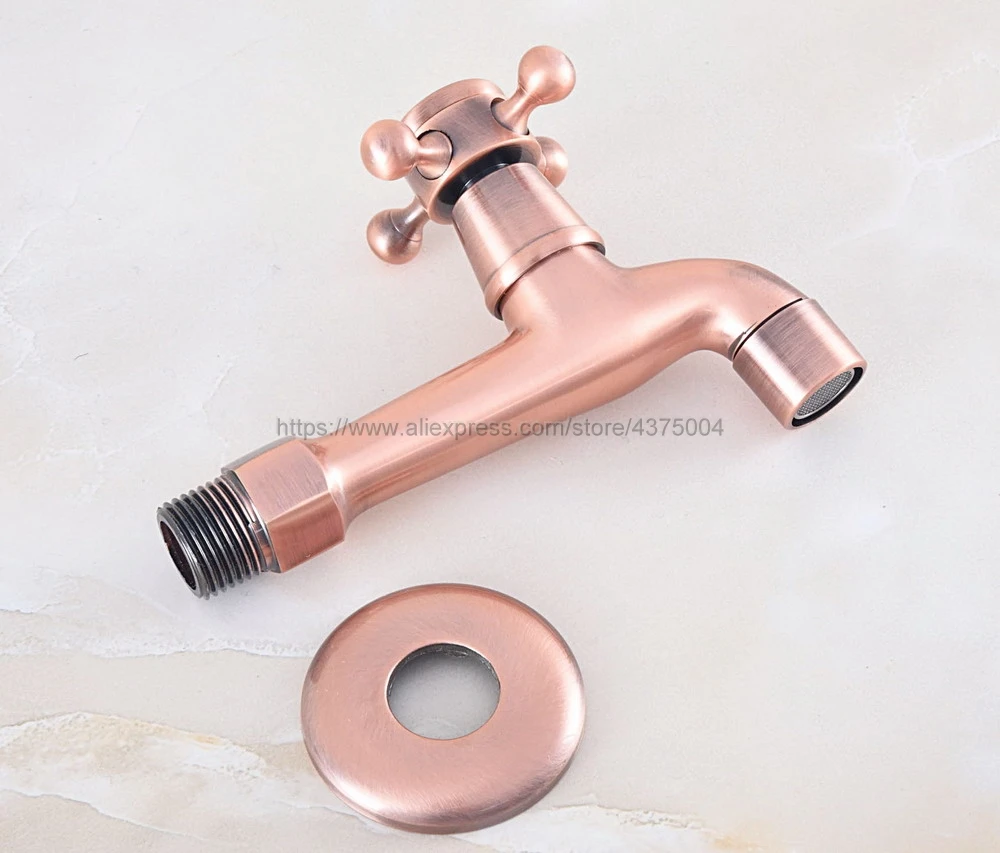 Античная красная медная настенная Швабра для ванной комнаты Смеситель Одиночная