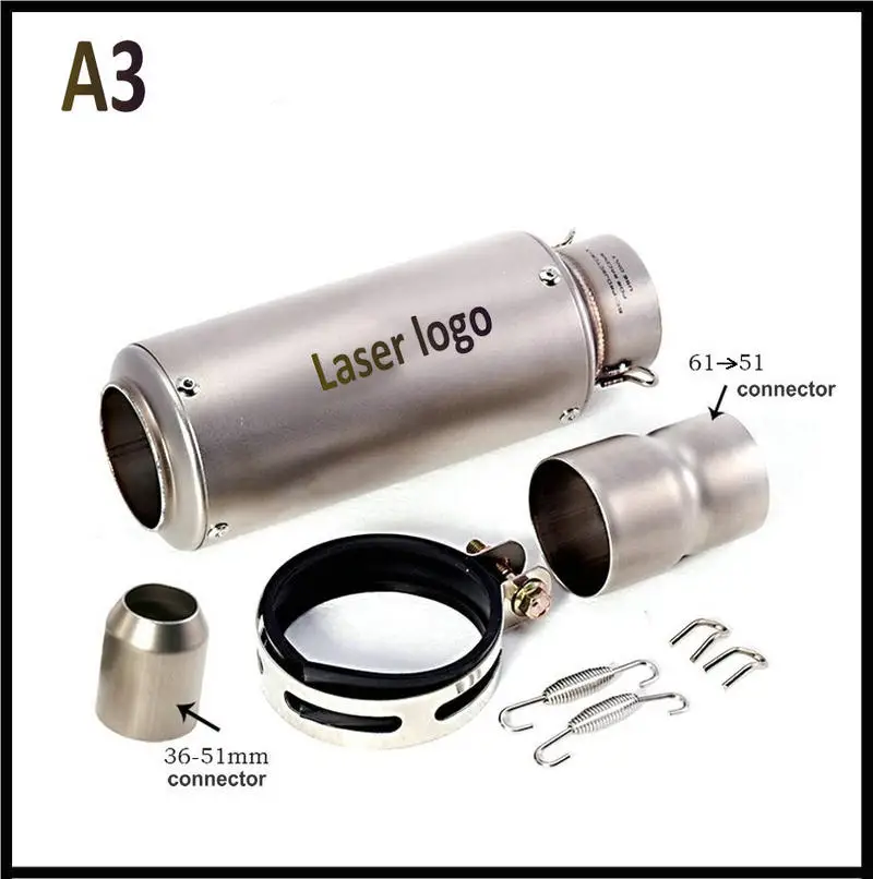 Универсальный глушитель выхлопной трубы из углеродного волокна для мотоцикла