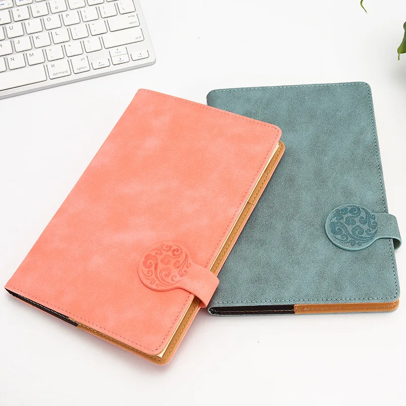 А5 льняная Кожаная Обложка с магнитной пряжкой кавайный блокнот 2020 для