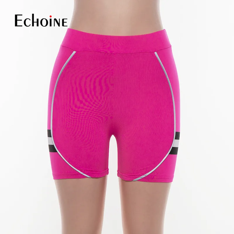 Шорты женские велосипедные с завышенной талией неоновые зеленые розовые