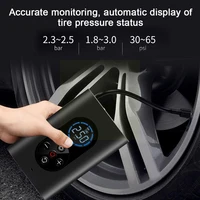 portable car air compressor electric wireless tire led car light air digital ball car motorcycle pump inflator rechargeable
