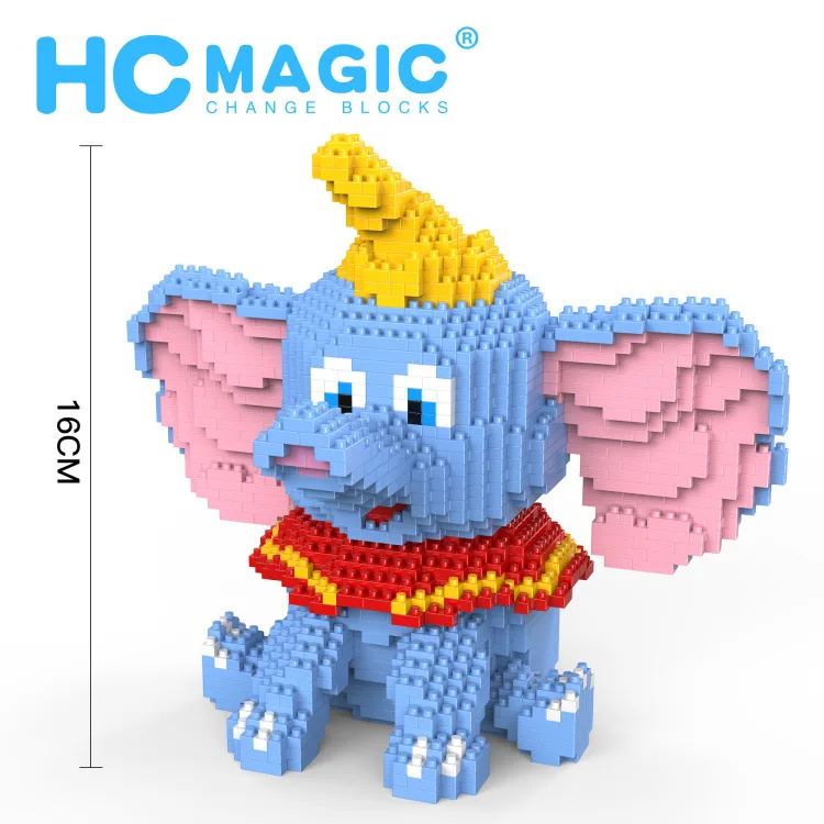 1022 no box 1787 шт. 1022 мини блоки мультфильм Dumbo Модель Строительные кирпичи милый слон пластиковые Развивающие игрушки для детей Подарки - Цвет: 1022 no box