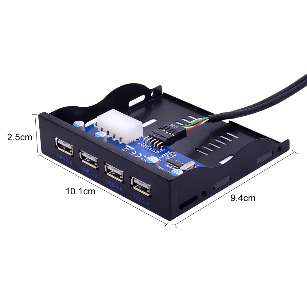 CHIPAL 4 порта USB 2,0 концентратор USB2.0 адаптер PC Передняя панель расширительный кронштейн с 10Pin кабелем для рабочего стола 3,5 дюймов FDD ячейка для дискет