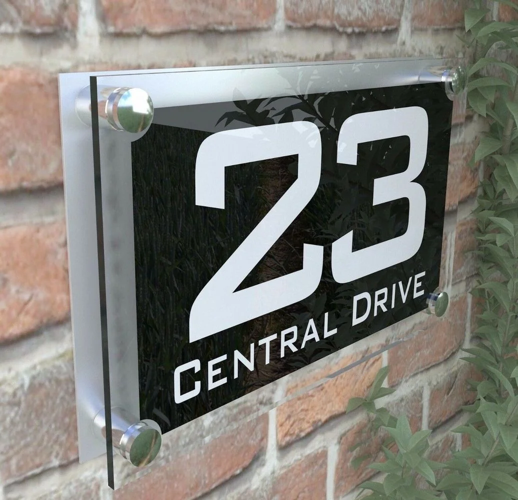 

Large Contemporary House Sign Plaques Door Number 1 - 999 Door Numbers