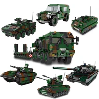 new germany military bricks series leopard 2a6 tank tracked antiaircraft gun armored vehicle tractor truck building blocks gifts