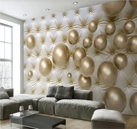 custom 8d wallpaper mural fashion 3d stereo metal spherical soft package modern tv background wall wall covering