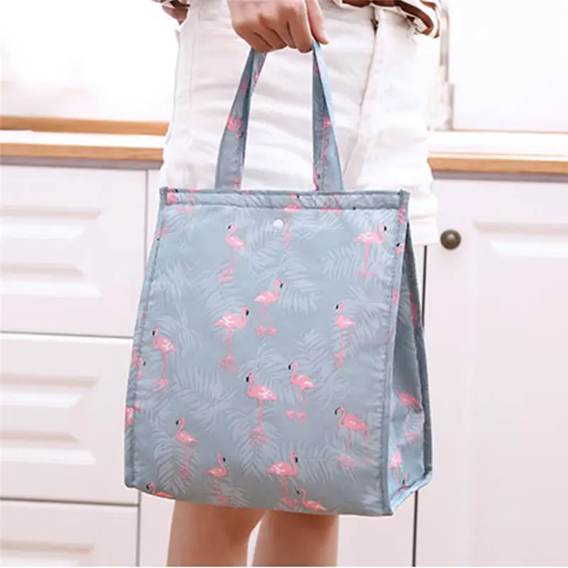 Узор для хранения кухни сумки обеда женщин детей пикника пляжа школы фламинго
