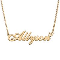 love heart allyson name necklace for women stainless steel gold silver nameplate pendant femme mother child girls gift