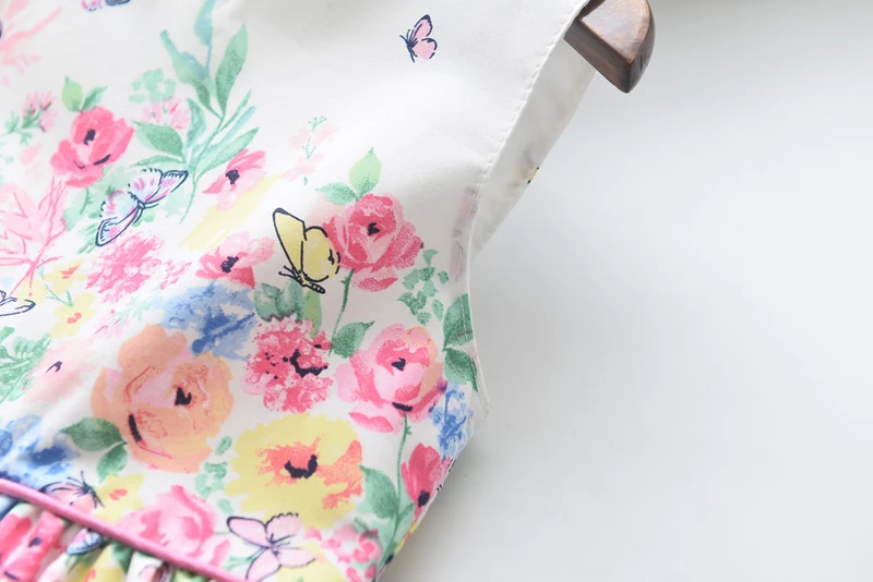 Платья для девочек Новая детская одежда Милое платье-майка с цветочным принтом и