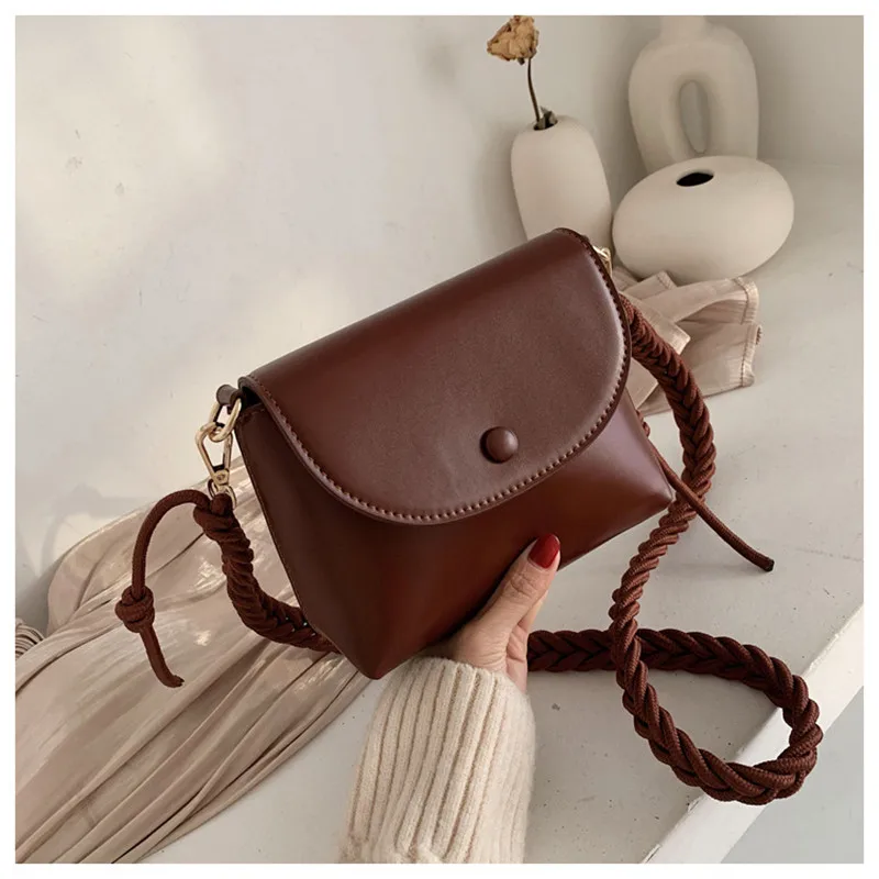 Casual Retro Women Shoulder Bags Designer Brand Chic Strap Female Handbags Luxury Pu Leather Crossbody Messenger Bag Large Purse | Багаж и