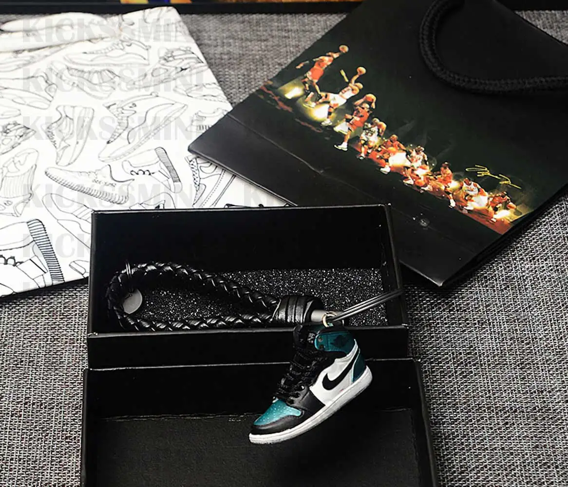 Персональный DIY Air Jordan " разбитая задняя панель" часть 1 3D кроссовок фигурный брелок сумка коробка Подвеска для пары Кукла аксессуар