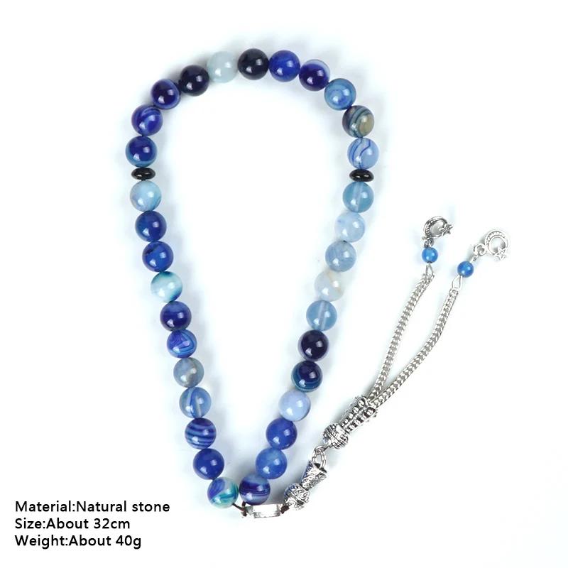 Натуральная полоса агат камень Бисера Католические Четки 33 шт Tesbih 10 мм бисера для