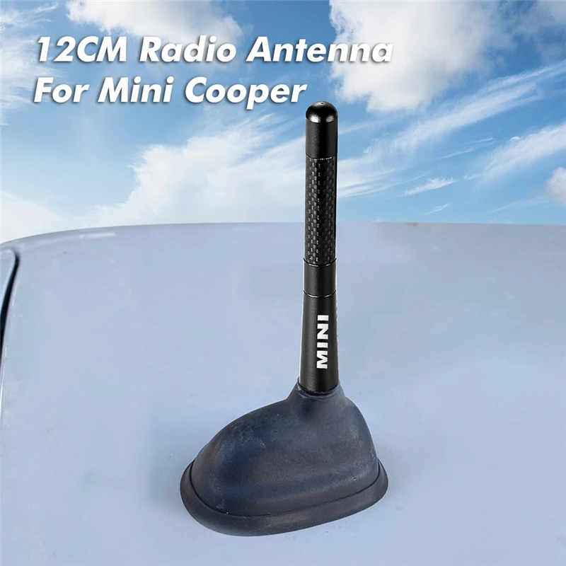 12cm Carbon Fiber Car Roof Antenna For Mini Cooper S F56 F55 JCW R56 R50 R53 R60 R55 R52 R57 R58 R59 F57 Clubman FM Radio Aerial