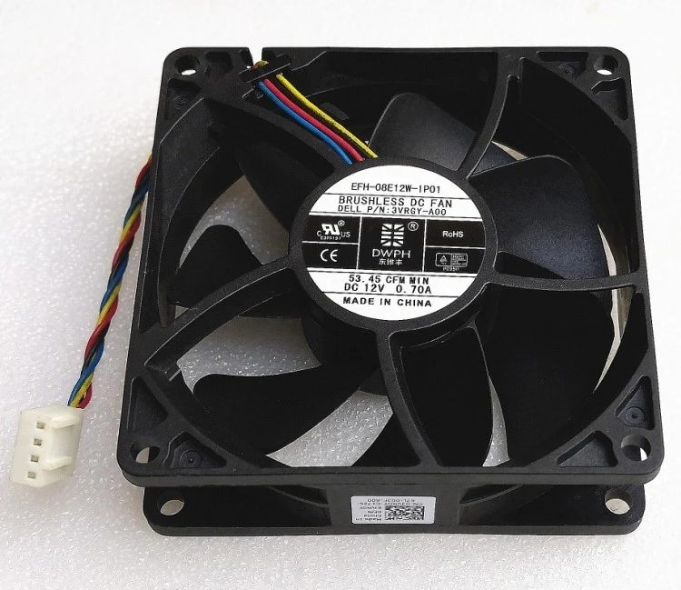 

Brand New Pwm fan 8025 8cm fan 4-wire temperature control speed regulation EFH-08E12W-IP01 12V 0.70a