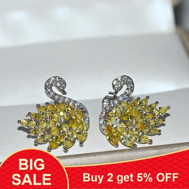 Женские серьги из серебра 2019 пробы с фианитами|Серьги-гвоздики| |