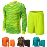 2021 adult goalkeeper uniform soccer jersey set professional goalie football uniform sponge protection shirt pants shorts men ki