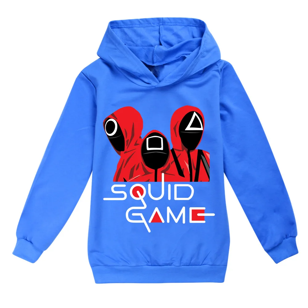 

Детский корейский драматический кальмар фотографический свитшот для подростков мальчиков девочек Женский пуловер с длинным рукавом Повсе...