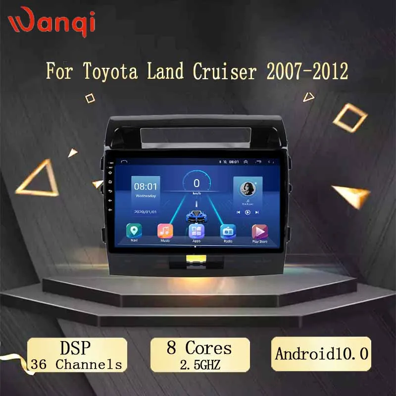 10 1 дюймов Wanqi 0 автомобильный DVD GPS для Toyota Land Cruiser 2007 2012 система навигации стерео