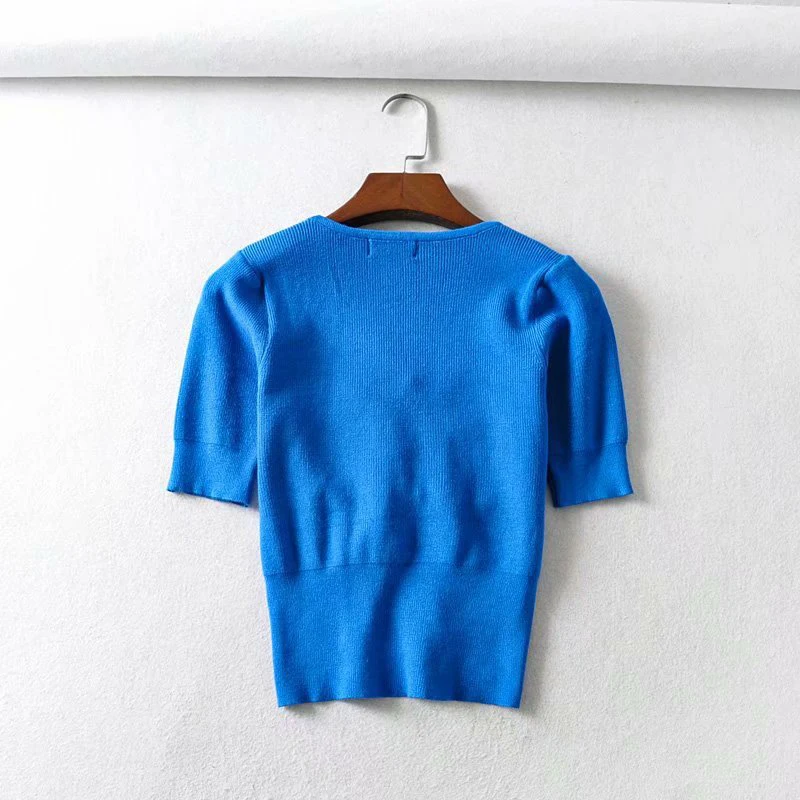 Женская Винтажная Футболка GOPLUS Летняя трикотажная футболка с v-образным вырезом