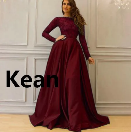 

Бордовый мусульманское вечернее атласное платье одежда с длинным рукавом Зубчатый Vestidos De Festa на заказ Винтаж Выпускные платья Вечерние веч...