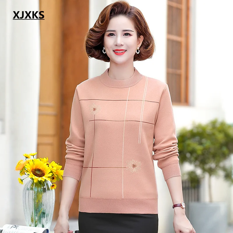 Модный женский свитер XJXKS с бриллиантами и высоким воротником новинка зимы 2022