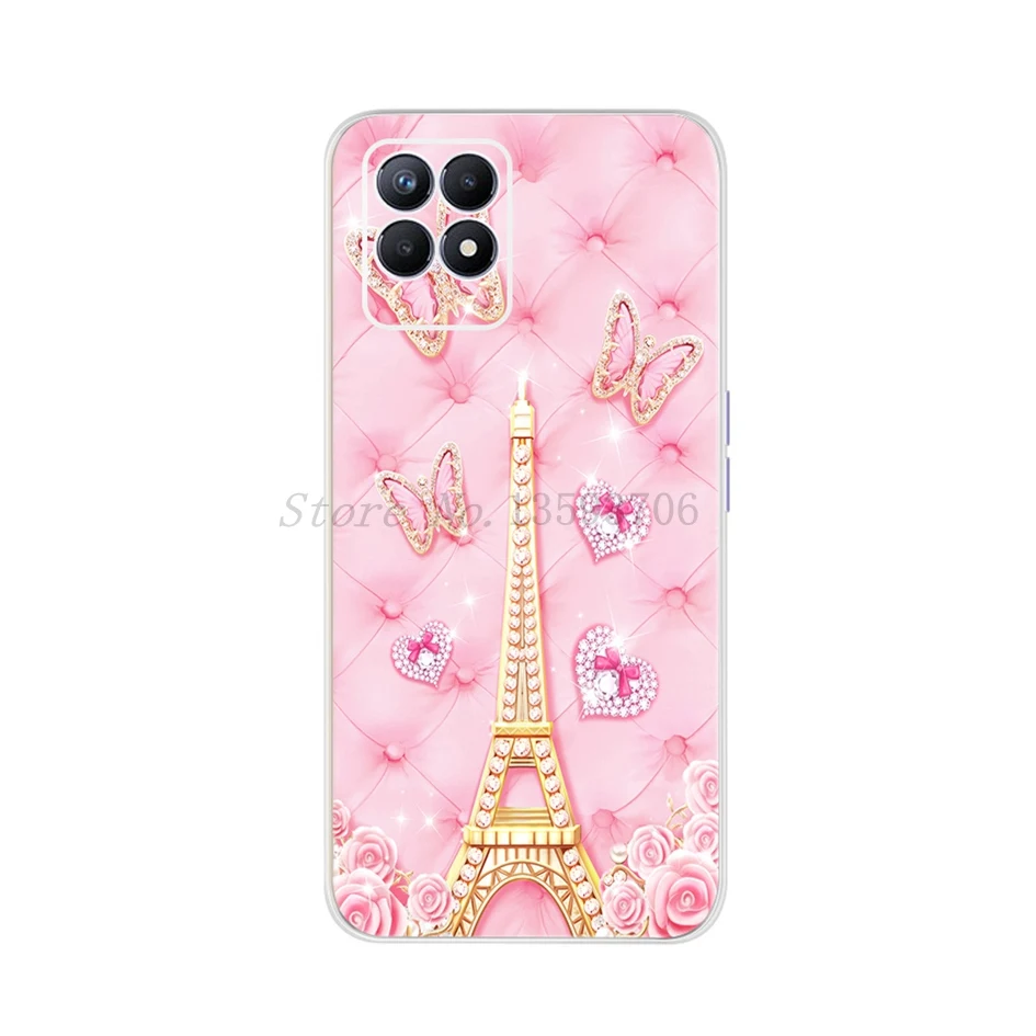 For Realme 8i Case Cover OPPO 8 Pro 2021 Bumper Fashion Sunset Printed Soft Back Fundas on Realme8 4G RMX3085 Housing | Мобильные - Фото №1