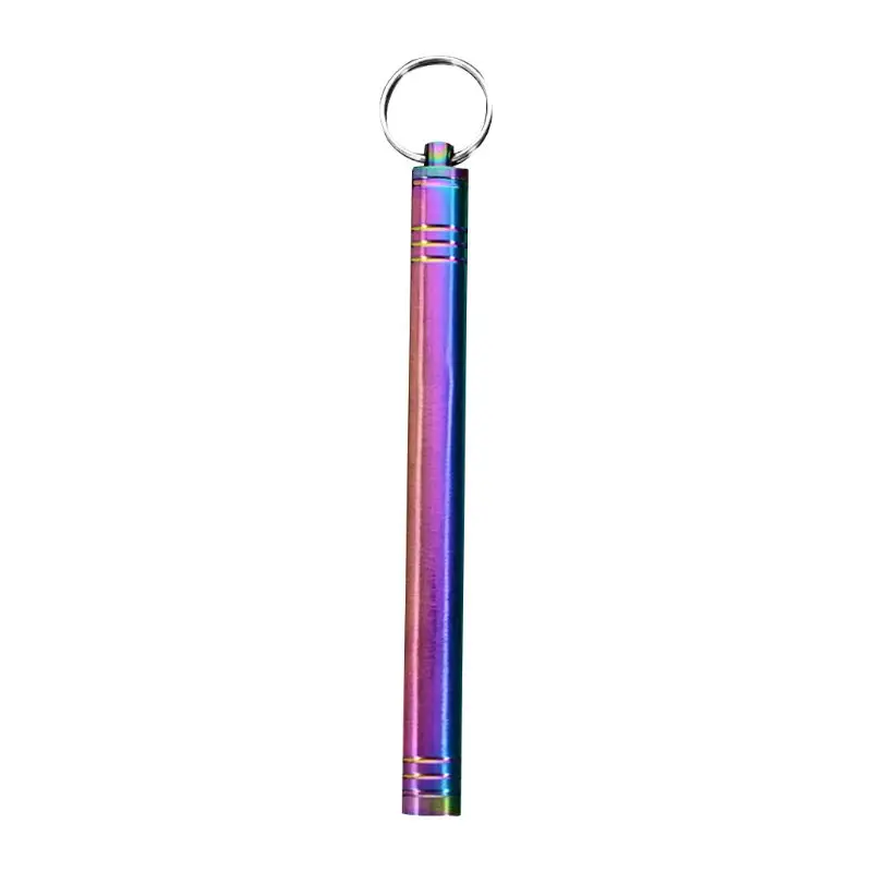 

1Pc Pocket Titanium Toothpick Holder Keychain - Mobile Toothpick Box Container Toothpick Case Easy To Carry In(Colorful)