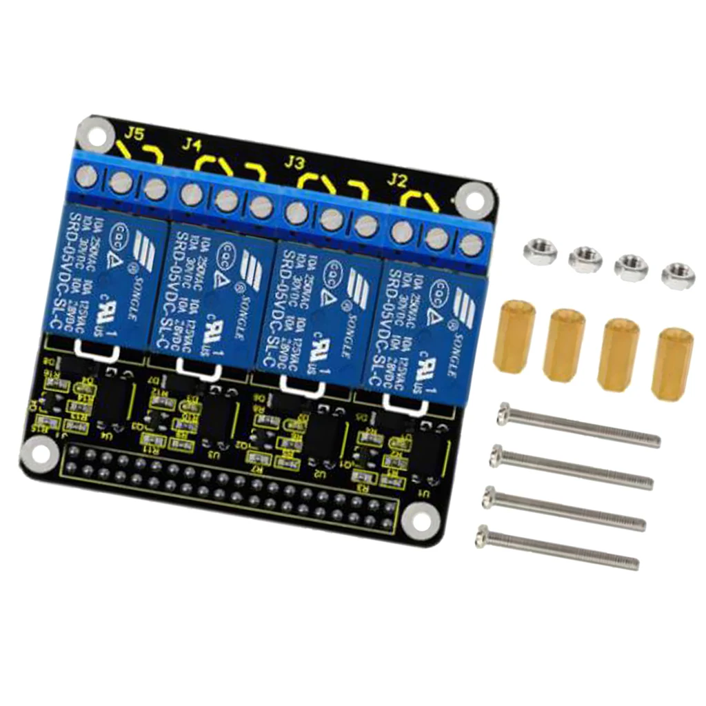 Keyestudio RPI 4-Канальный Релейный Модуль 5 в Щит для Raspberry Pi | Электроника