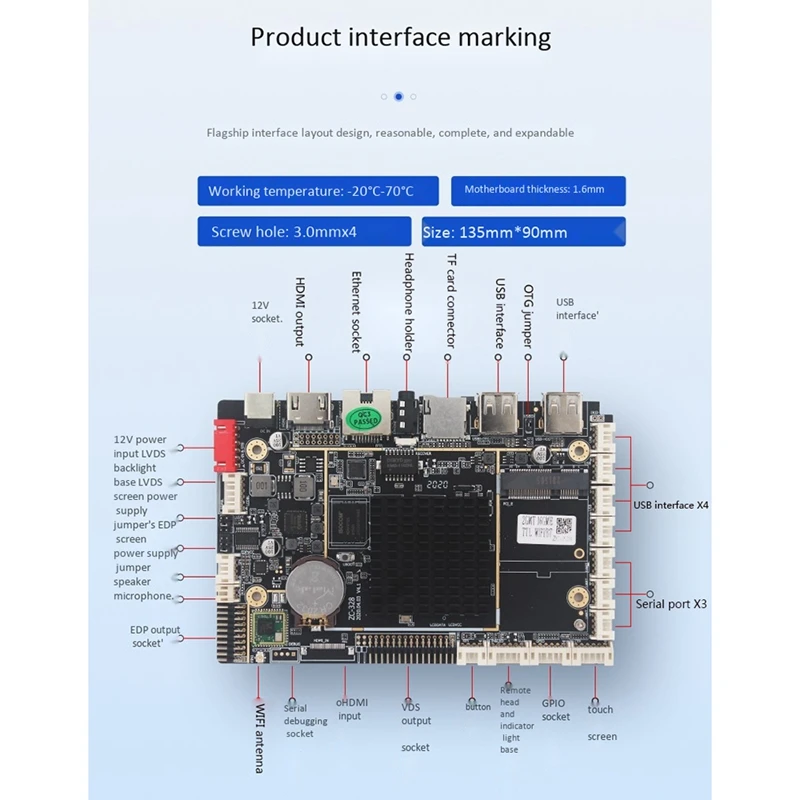 

RK3288 Android Motherboard, for Advertising Machine Face Recognition Security Monitoring Access Control Motherboard