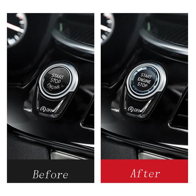 Стайлинга автомобилей запуска двигателя стоп кнопка включения Стикеры для BMW