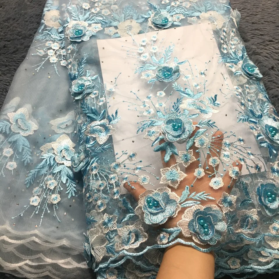 Красивая Золотая 3d кружевная ткань с бусинами Цветочная вышитая аппликация
