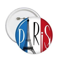 national flag france mark landmark architecture custom landscape illustration pattern round pin badge button 5pcs