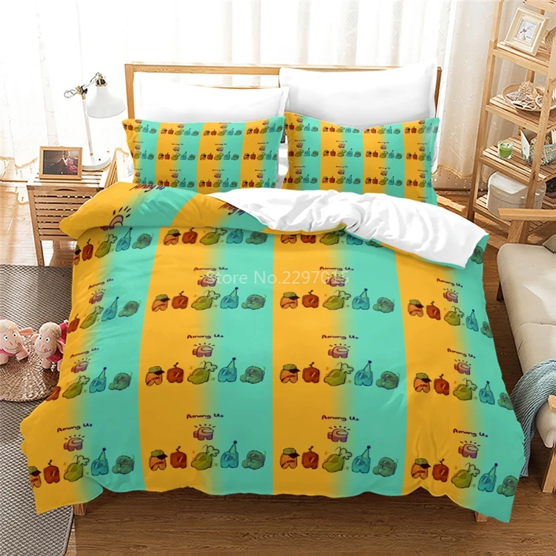 

New Among Us Pattern Duvet Cover Sets Pillowcase 3d Bedding Set Single Double Twin Full Queen King Size for Bedroom Decor 2/3pcs