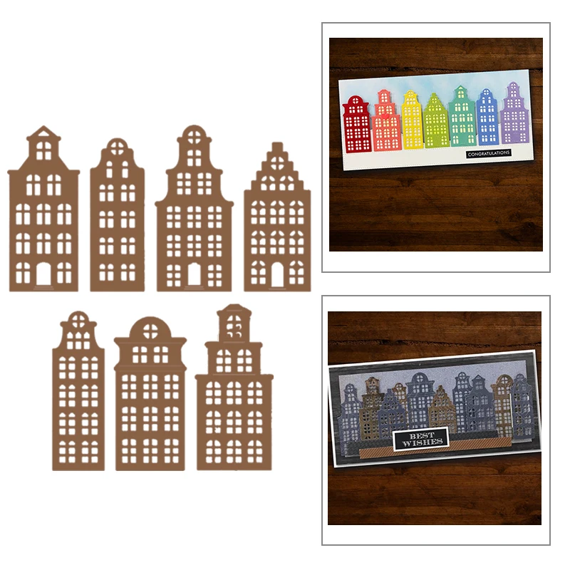 

2020 New Building House Metal Cutting Dies For Mould Cut Making Greeting Card Album Background and DIY Scrapbooking No Stamp Set