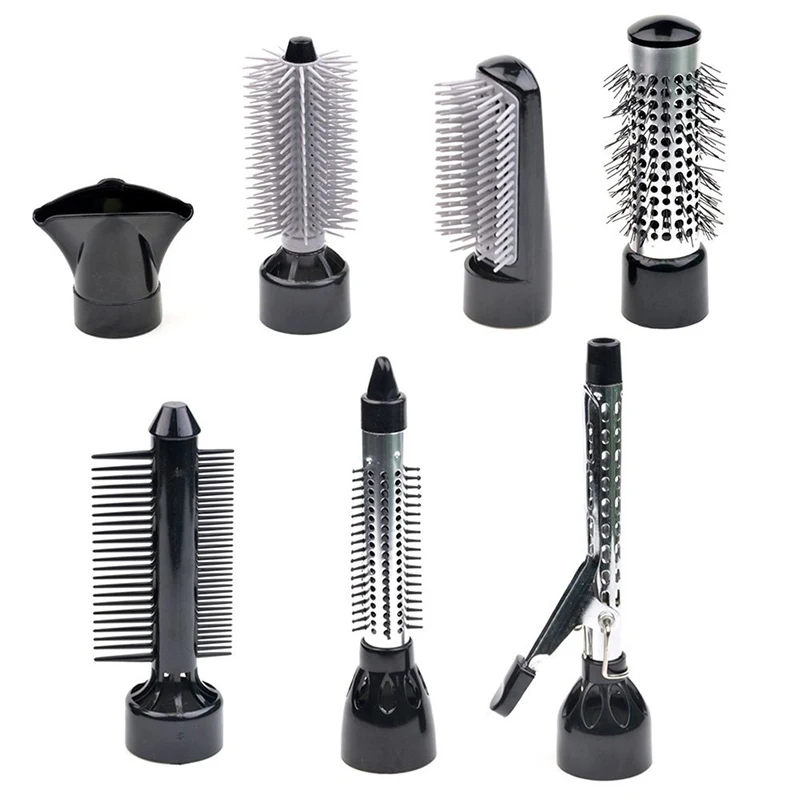 

Hair Straightener & Curler & Dryer Hot Air Brush Kit Electric Hair Dryer 7 In 1 Multifunctional Hot Tool Salon Hair Styling Comb